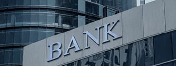 A building that says "BANK."