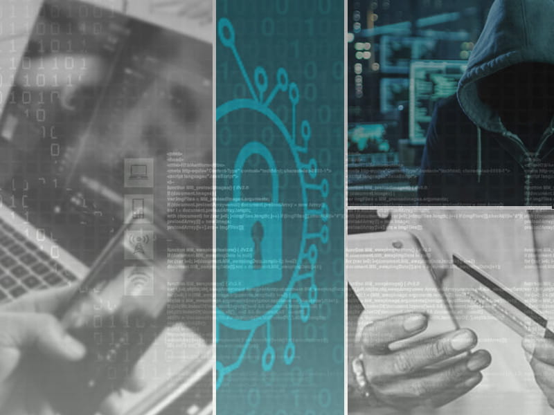 A collage of technology-related imagery.