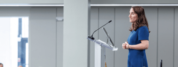 Beth Hammack giving a speech.